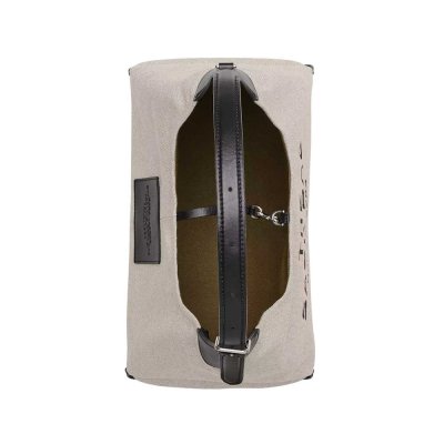 THE LEATHER-TRIM CANVAS BELTED SACK BAG